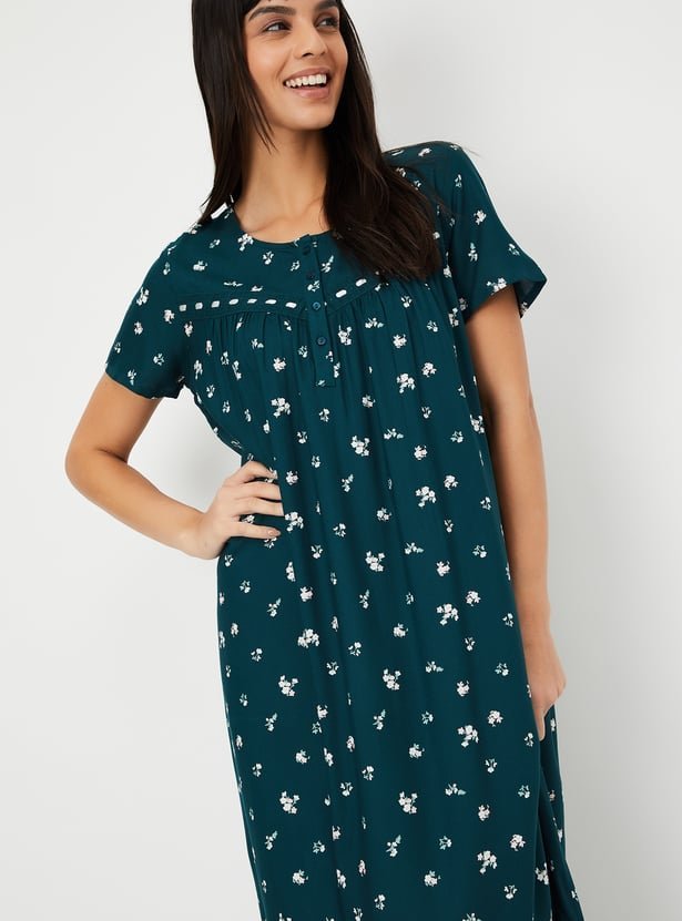 Women Printed Maxi Nightgown