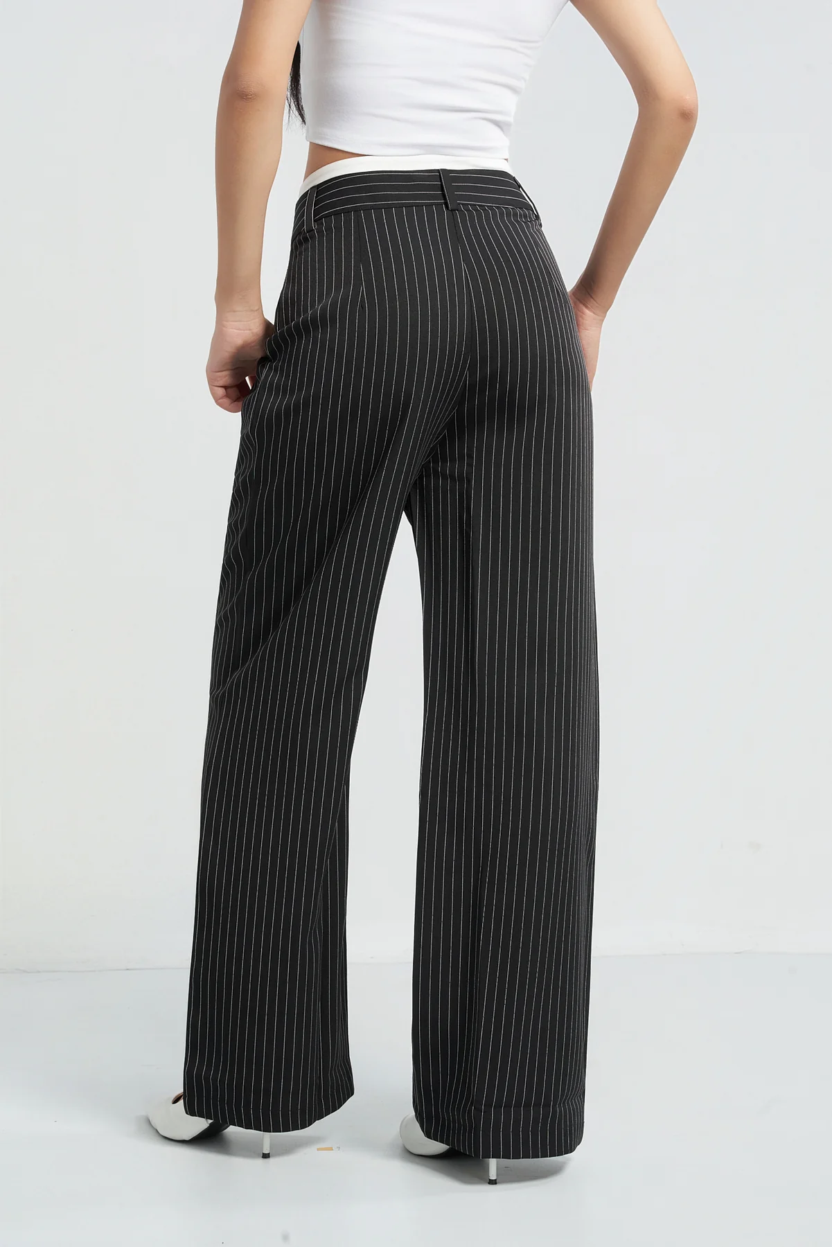 Striped Boxer Wide Leg Trousers - Image 2