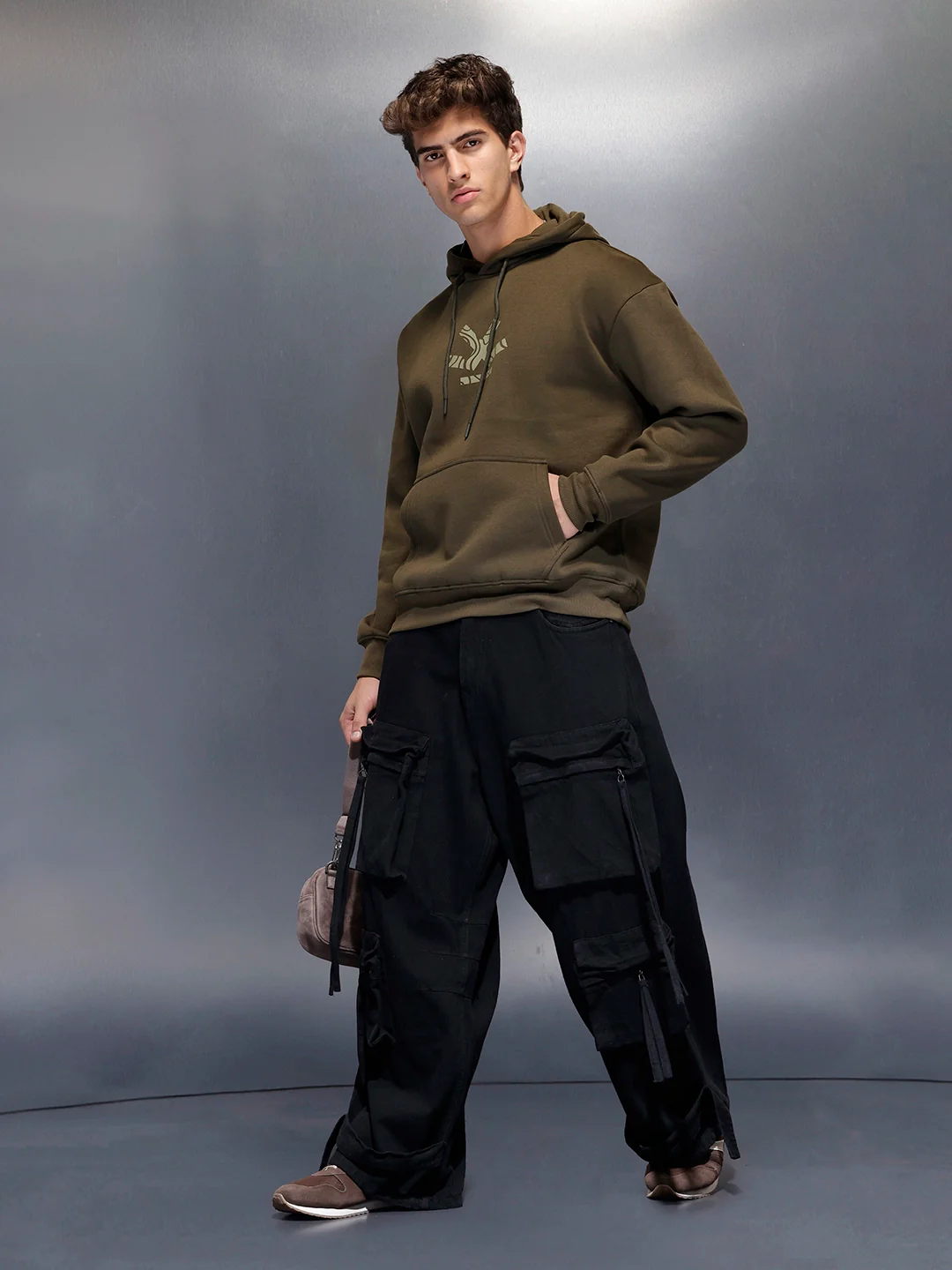 Men’s Olive Core Emblem Hoodie | Olive - Image 3