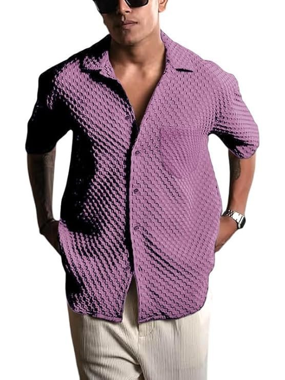 Half Sleeve Stylish Button Down Shirt's ll Men's Pocket Shirt