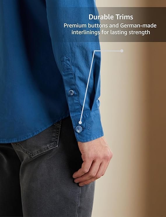 Men's Casual Washed Cotton Twill Shirt - Image 2