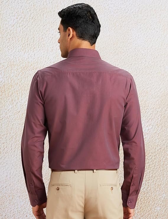 Symbol Men's Solid Cotton Slim Fit Formal Shirt - Image 2