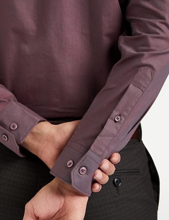 Symbol Men's Solid Cotton Slim Fit Formal Shirt - Image 3