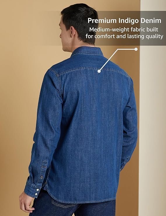Symbol Premium Men's Casual Cotton Denim Shirt - Image 2